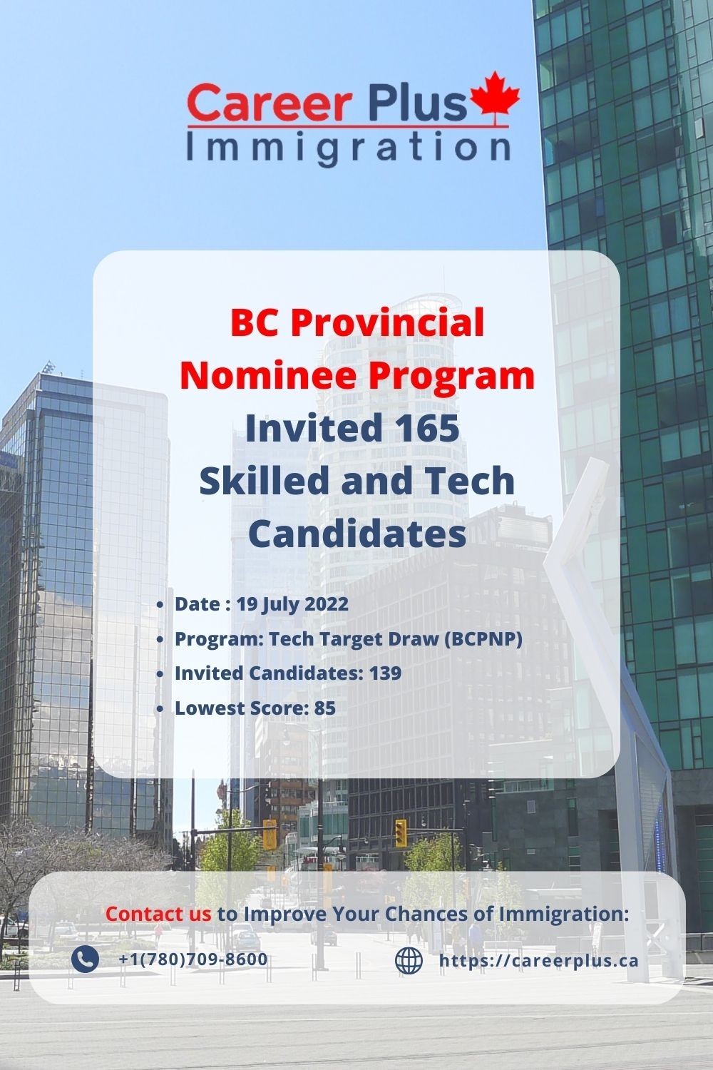 BC Provincial Nominee Program Invited 165 Skilled and Tech Candidates
