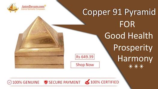 Copper 91 Pyramid for Positive Energies in Home OR Office Surroundings