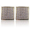 Iced Out Micro Pave Square Earring With Screw Back