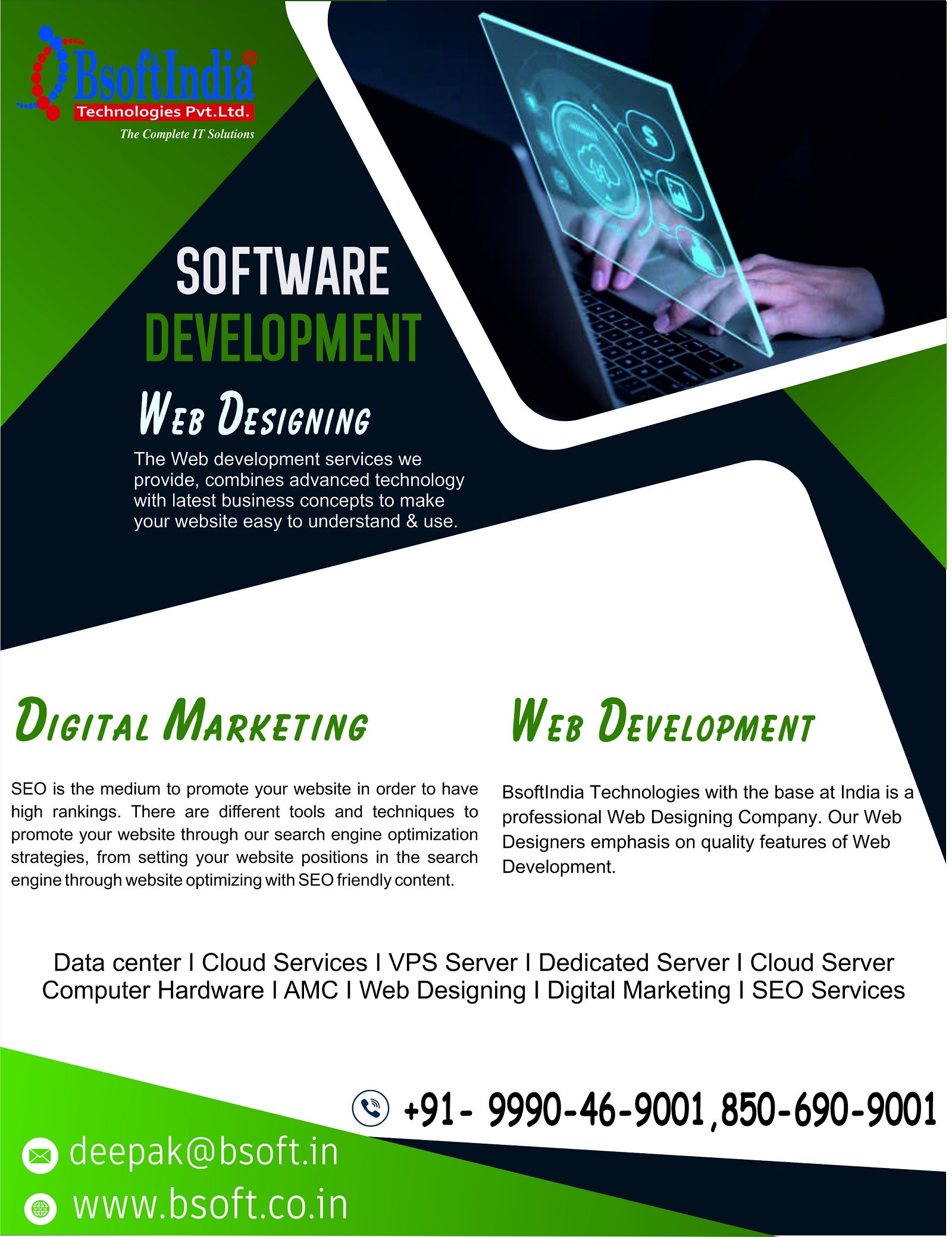 The best services in Web designing.