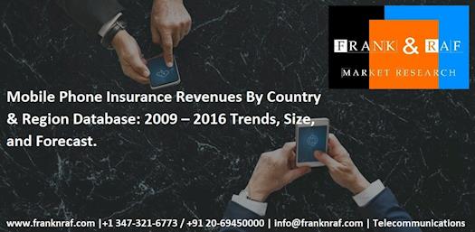 Mobile Phone Insurance Revenues By Country & Region Database: 2009 – 2016 Trends, Size, and Forecast