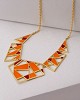 Orange Maroon Dash Mosaic Necklace