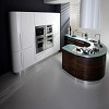 High gloss ebony wood kitchen cabinets 