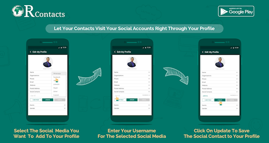 Visit All Social Networks Through RContacts Profile