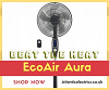 Ecoair AURA Low Energy 16'' Black Floor-Standing Fan with Remote Control