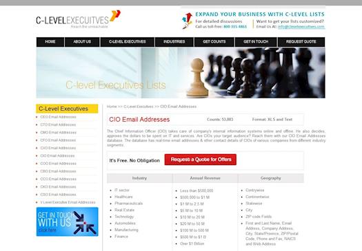 Reach out to most detailed and comprehensive CIO Email Lists