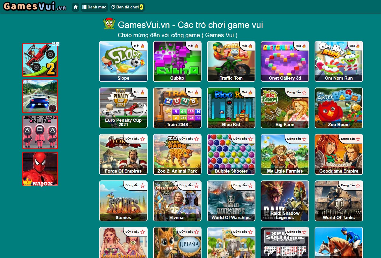 GamesVui.vn -Các trò choi game vui