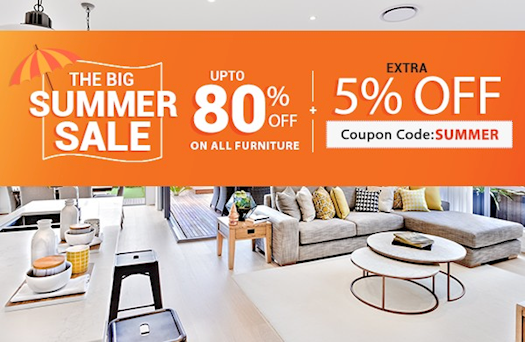 Hurry Up!!! Summer Furniture Sale Get Up to 80% + Flat 5% Off on All New Furniture