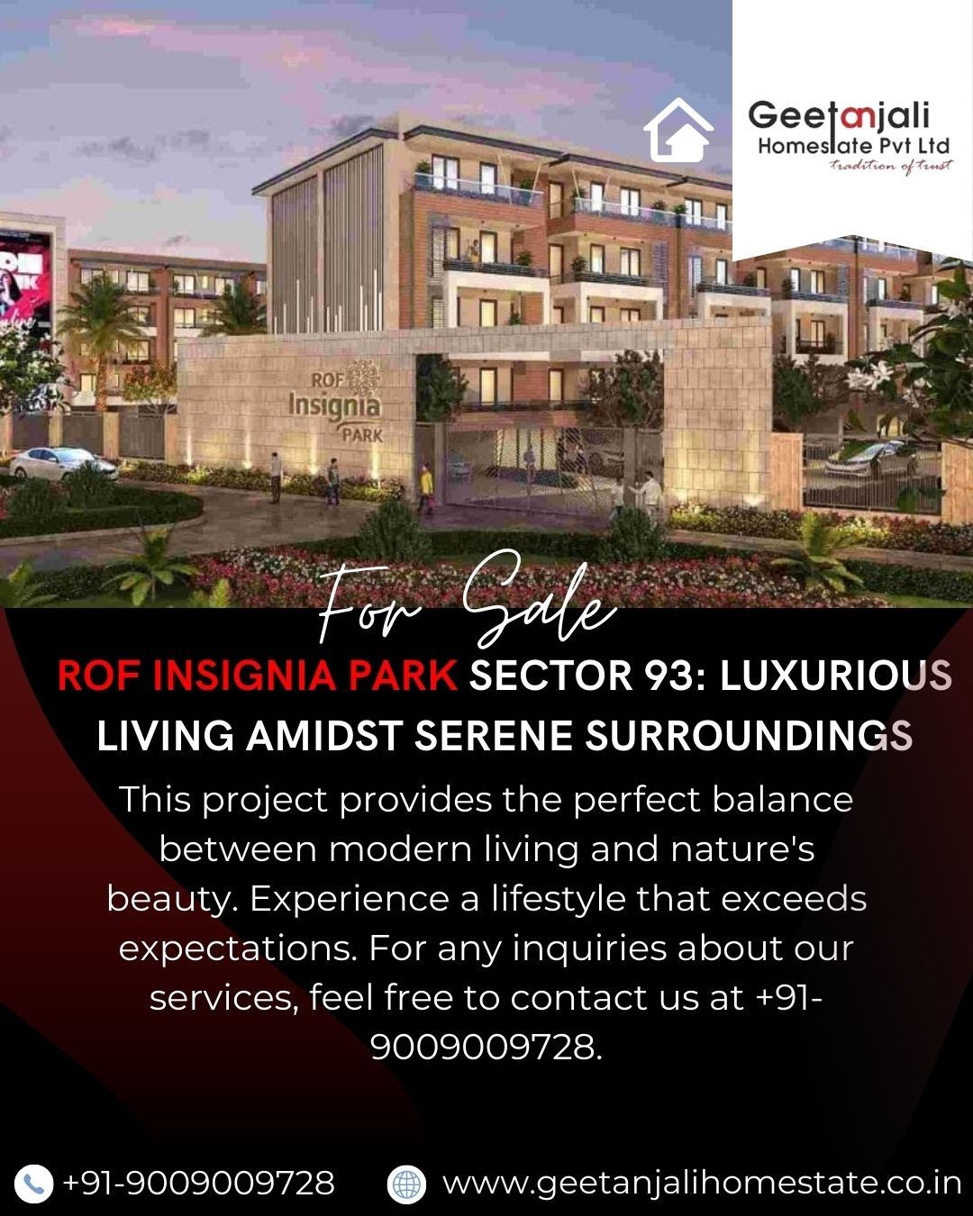 ROF Insignia Park Sector 93: Luxurious Living Amidst Serene Surroundings