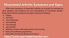 Rheumatoid Arthritis Symptoms and Signs