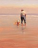 Father And Son Enjoy At Sea Canvas Prints