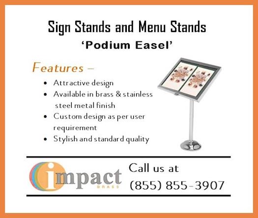 Best Custom Sign stands & Menu Stands By Impact Brass