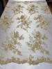 Embroidered Cream Lace Fabric Sequins With Beads
