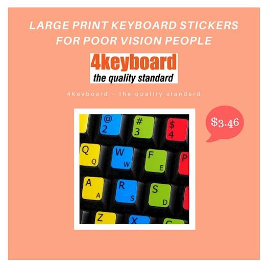 Large Print Keyboard Stickers for Poor Vision People