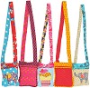 Buy Handmade Lot of Five Printed Passport Bags with Straight Stitch and Applique-work