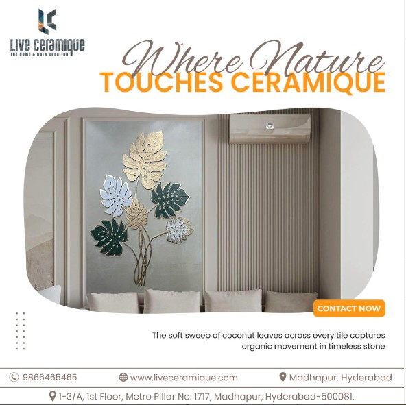 Modern Designer Ceramic Tiles for Living Room & Bathroom Walls – Best Tile Showroom in Hyderabad