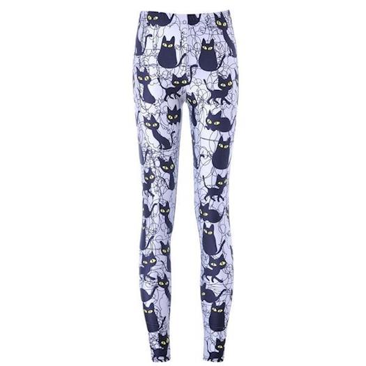 Black Cats Print Leggings At Just $ 19.99 USD