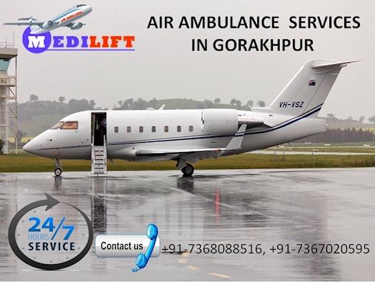 Hire Very low Package Air Ambulance Services in Gorakhpur by Medilift