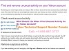What should I do when I find unusual activity on my yahoo account?