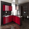 Red nad grey kitchen design