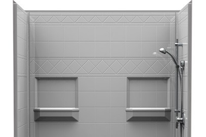 Walk in Showers with Diamond Shaped Tiles – Safety Bath Walk In Tubs