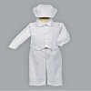 Boys White Christening Cotton Weaved Vest w/ Cotton Pants