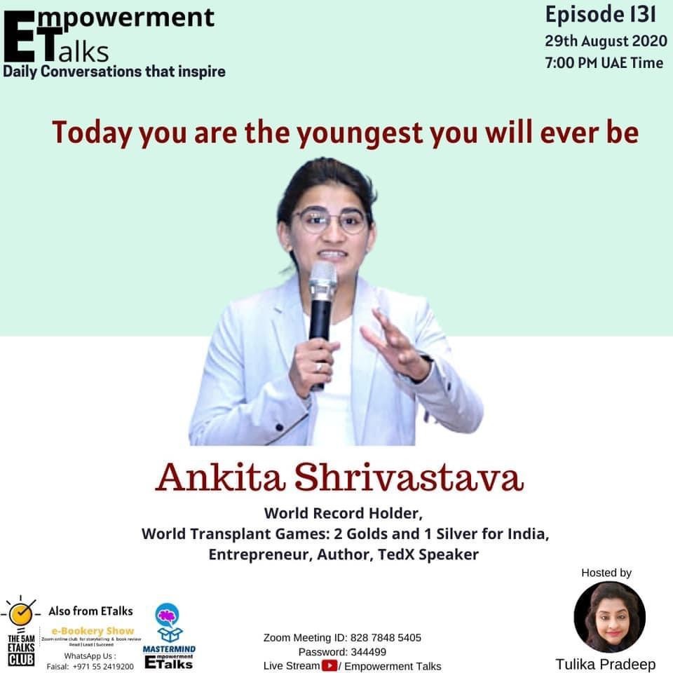 Ankita Shrivastava is a global youth icon for entrepreneurship, international athlete and liver dono