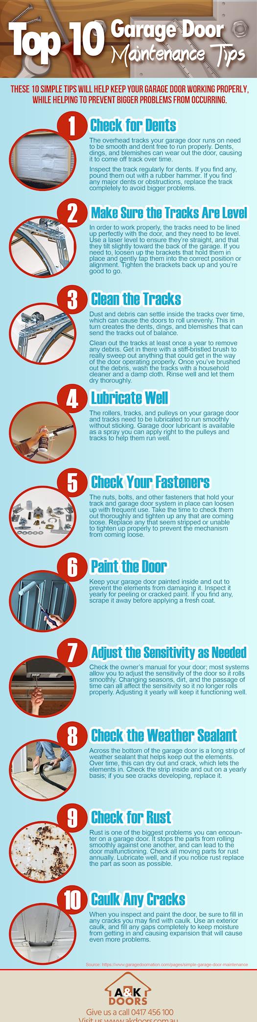 Top 10 Garage Door Maintenance Tips