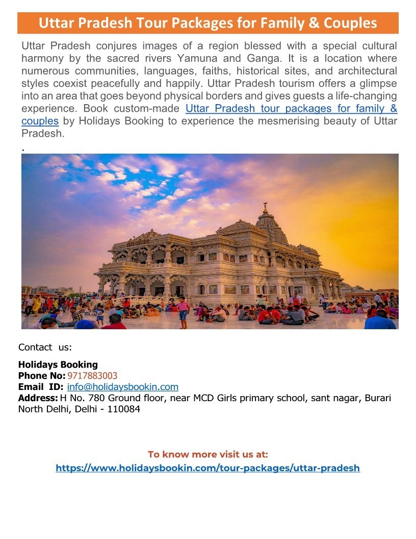 Uttar Pradesh Tour Packages for Family & Couples