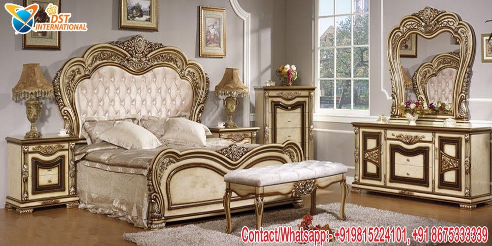 European Style Teak Wood Bedroom Furniture