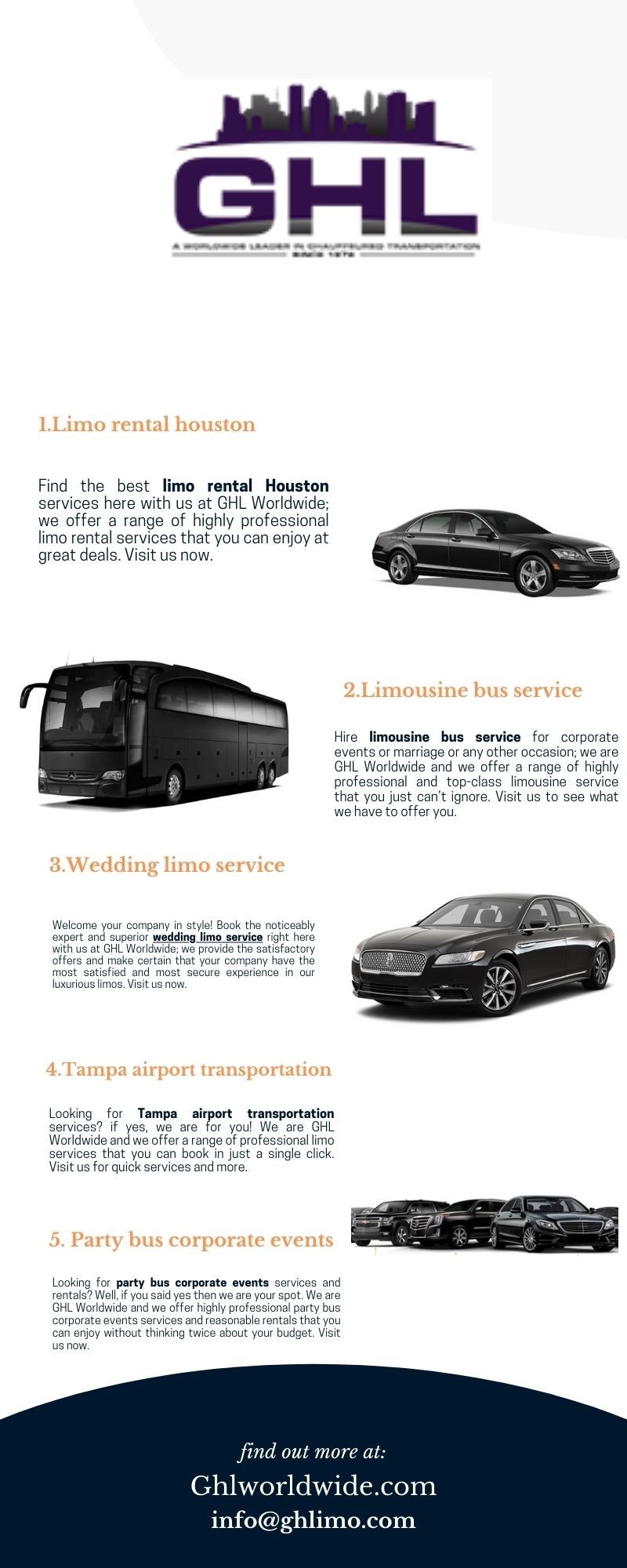 Hire us today for Airport Limo Service with GHL Worldwide