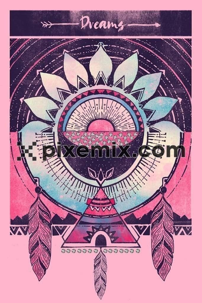 Bohemian inspired dreamcatcher product graphic