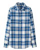 Bottle Blue and White Check Flannel Shirt