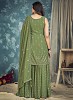 Fascinating Green Sequins Georgette Sharara Suit With Dupatta
