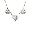 Heart Necklace With Cubic Zirconia In Sterling Silver