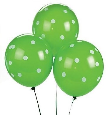 Ballon med Polka Prikker Grøn