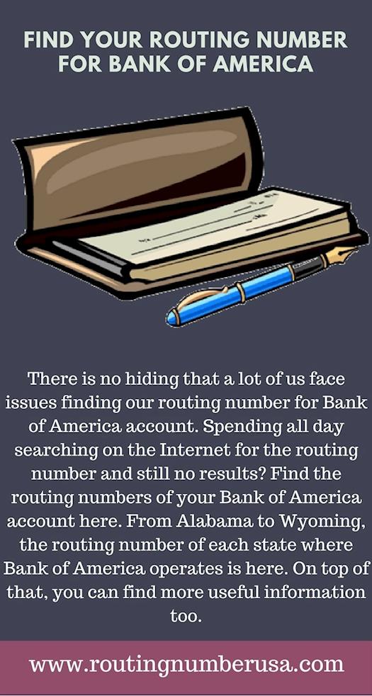 Get the List of Routing Numbers For the Bank Of America