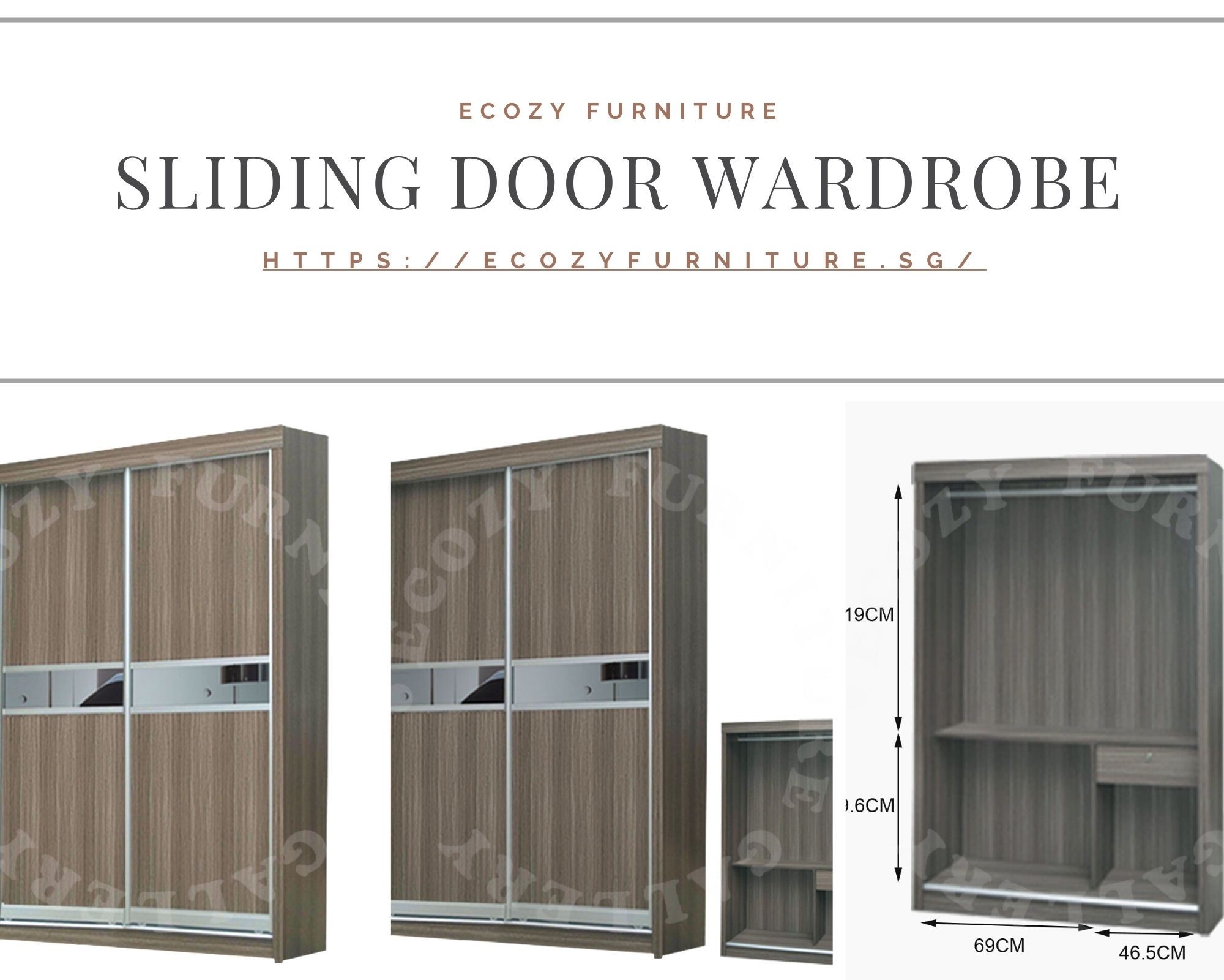 Buy Sliding Door Wardrobe Online |Ecozy Furniture