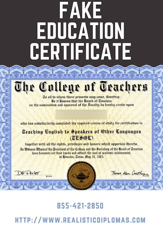 Fake Education Certificates