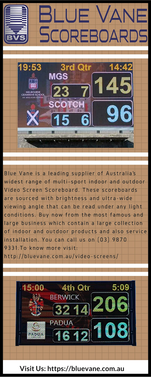 Video Screen Scoreboard from Blue Vane, Ringwood, Victoria