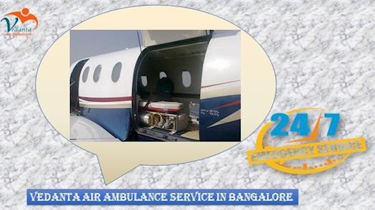Vedanta Air Ambulance from Bangalore to Delhi is 24-hour Available