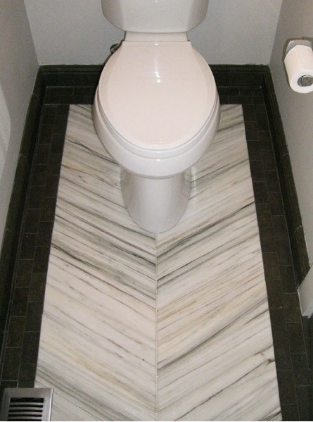 Exact Tile Inc - Tiled Powder Room Floor - exacttile.com