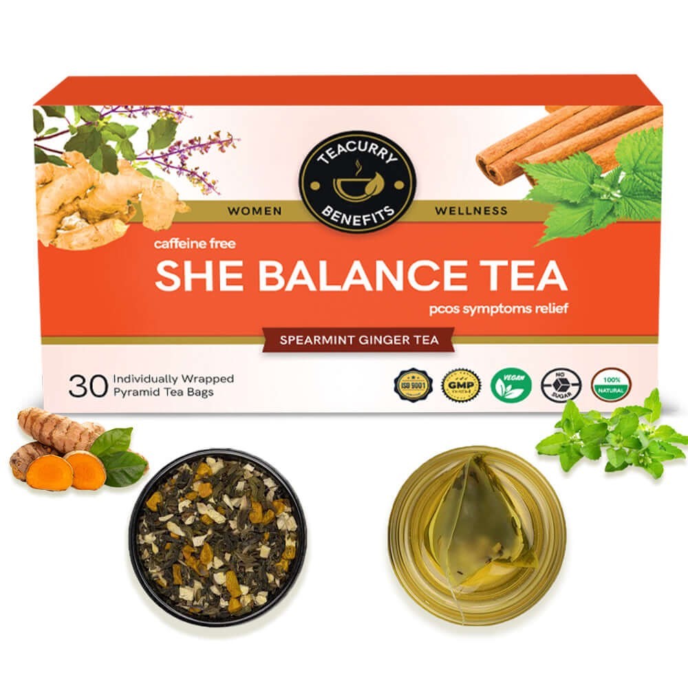 PCOS PCOD Tea - She Balance Tea with Diet Chart to help with Hormone, Period and Weight