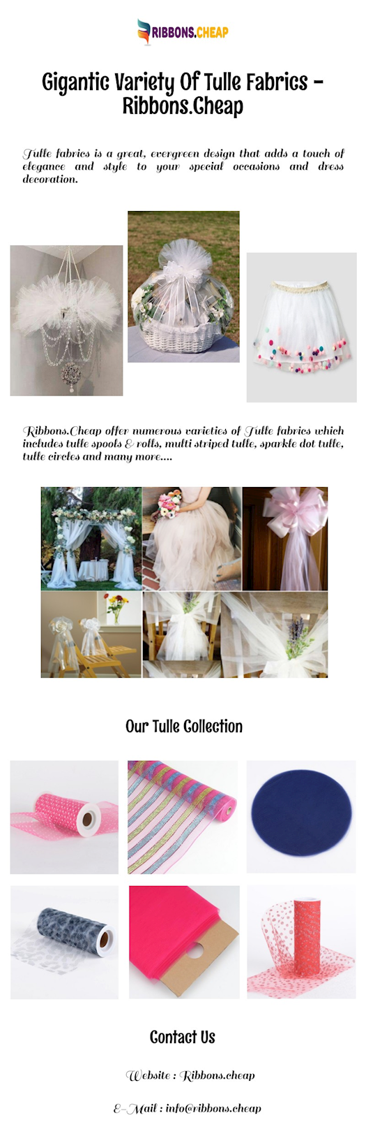 Gigantic Variety Of Tulle Fabrics - Ribbons.Cheap