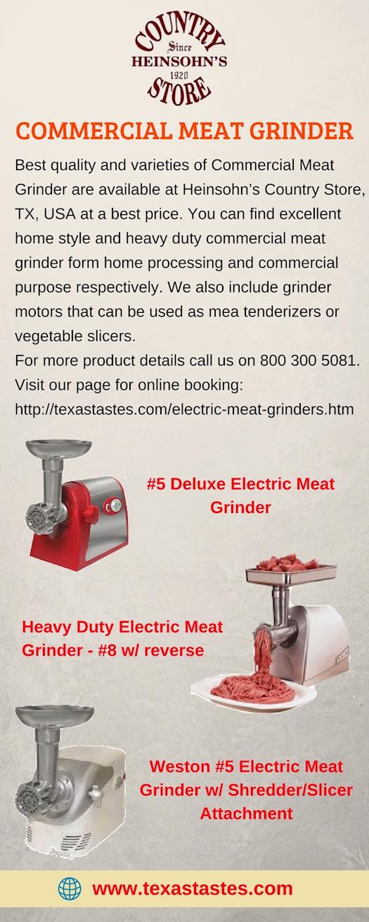 Buy Commercial Meat Grinder at best price from Heinsohn's Country Store, TX, USA