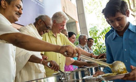 9.	Clinton serves mid-day meals to the children