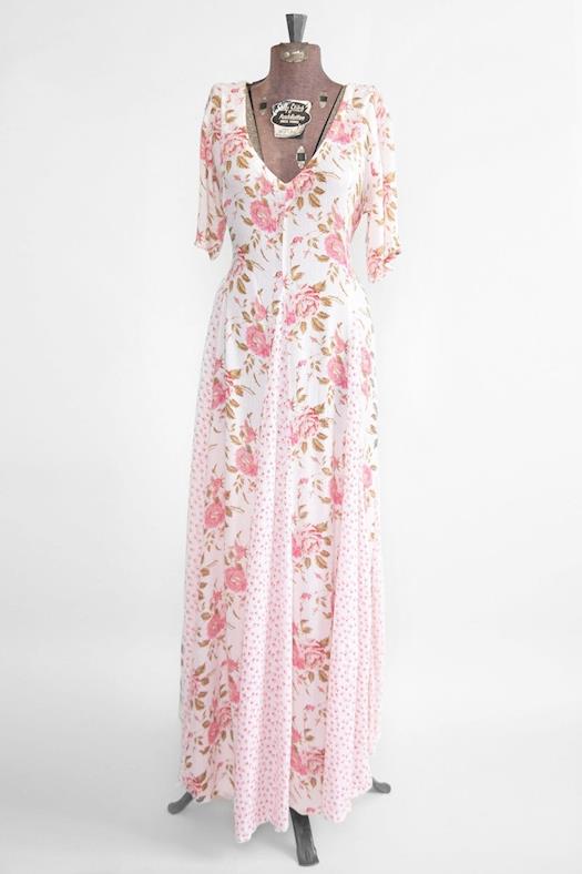 Flat $28 OFF - Women's Vintage Pretty in Pink Flowers Dress