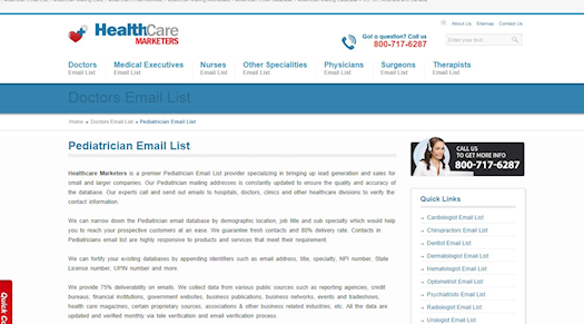 Pediatrician Email Lists