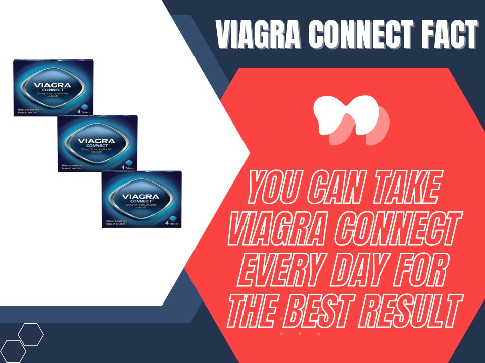 You can take Viagra Connect every day for the best result.