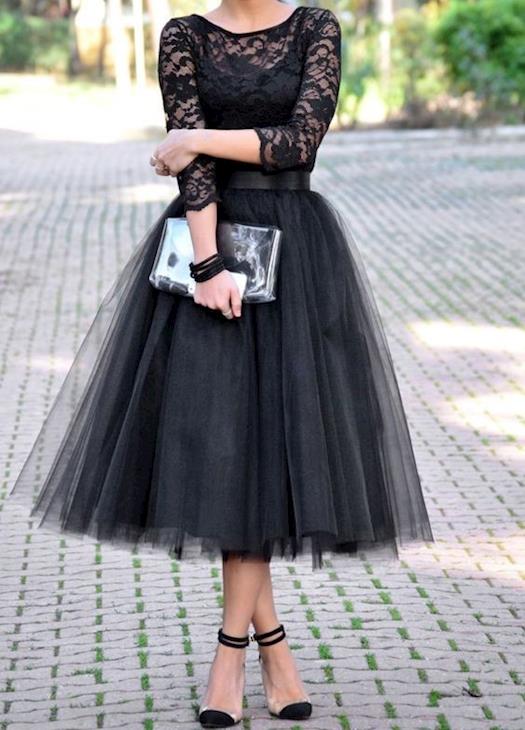 Look Your Best In Black Tulle Skirt